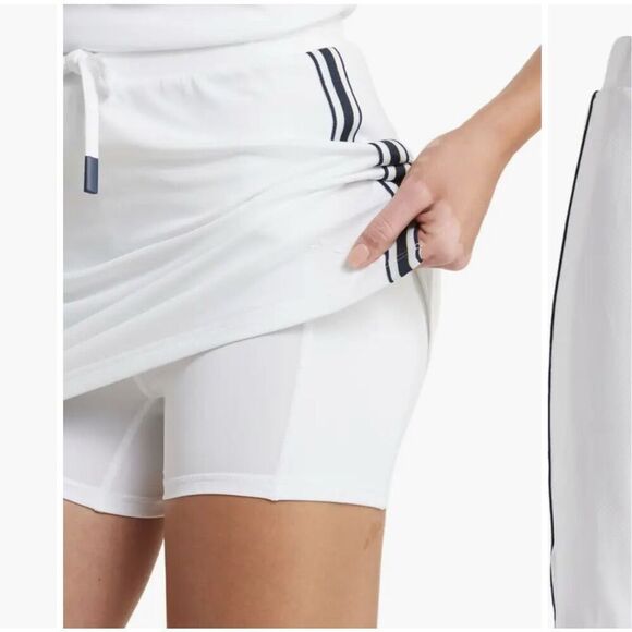 Varley Patrick Tie Waist Skort White Black Stripe Sides Athletic Golf Women’s S - Picture 3 of 12